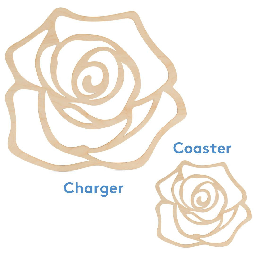Rose Silhouette Cutout (for Coasters and Chargers)