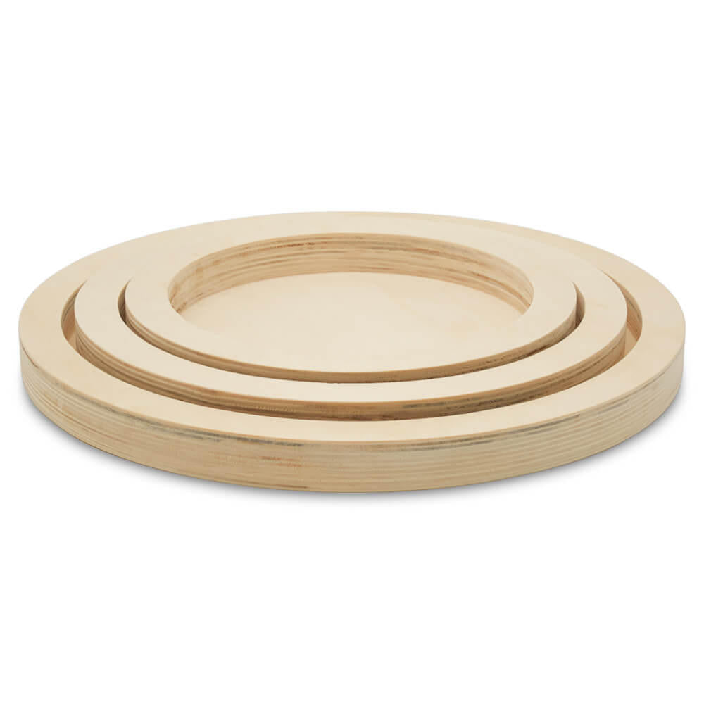 Round Cradled Canvas, Set of 3