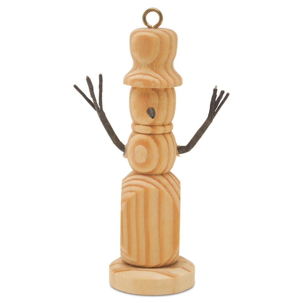 Woodpeckers Crafts Rustic Snowman Ornament 4-¼”