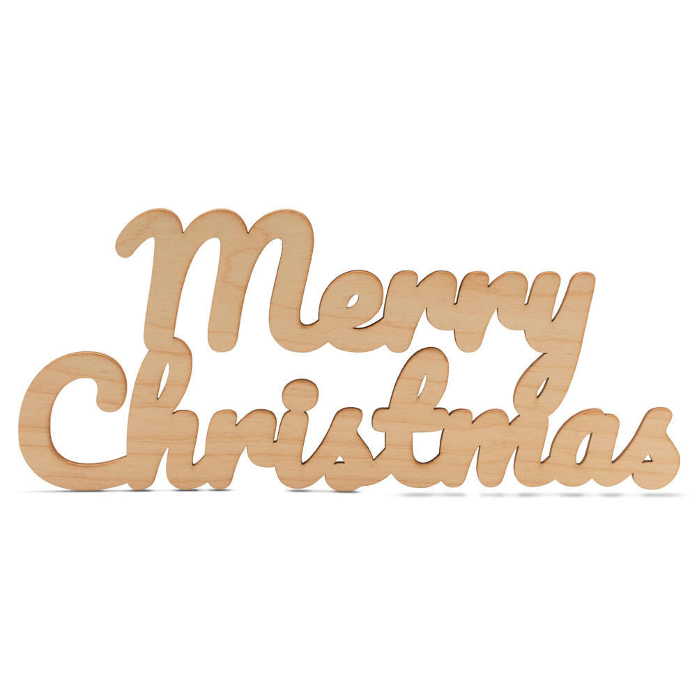 Woodpeckers Crafts Script “Merry Christmas” Cutout