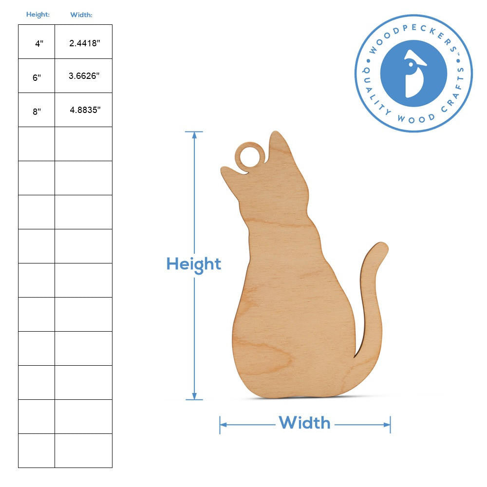 Woodpeckers Crafts Sitting Cat Ornament