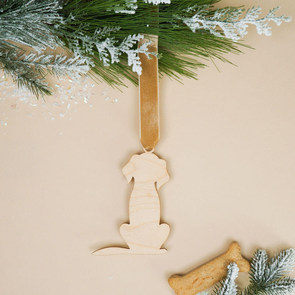 Woodpeckers Crafts Sitting Dog Ornament