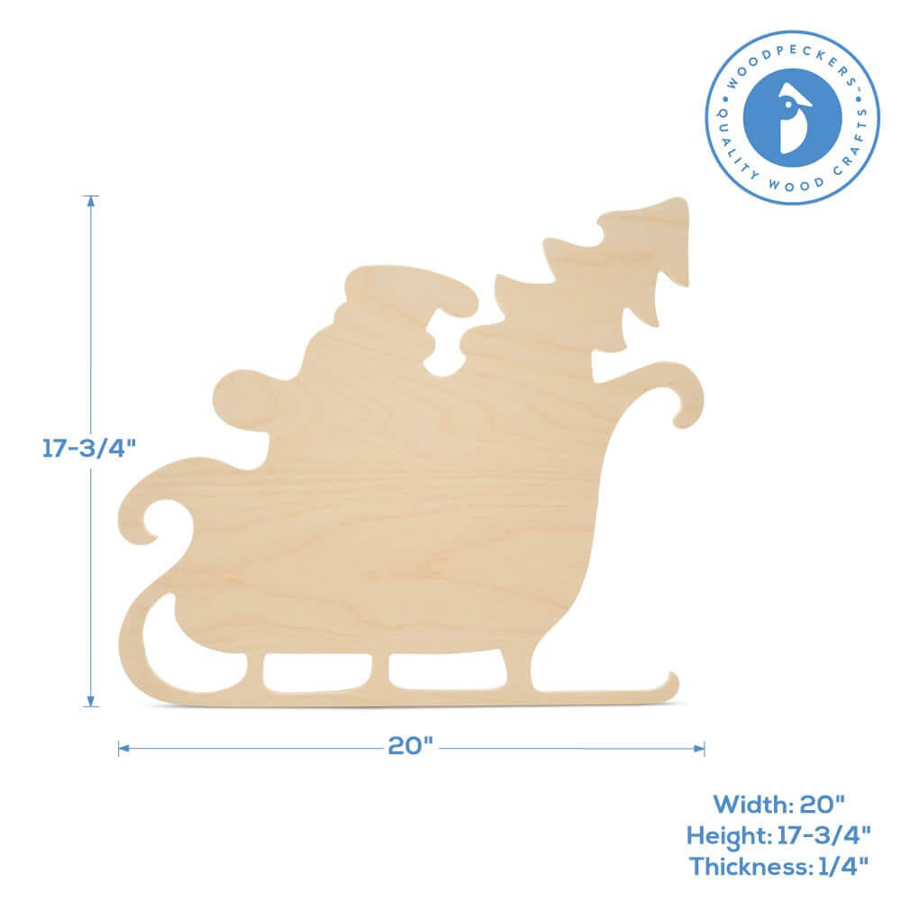 Sleigh and Santa Cutout Large 20" X 17.75"