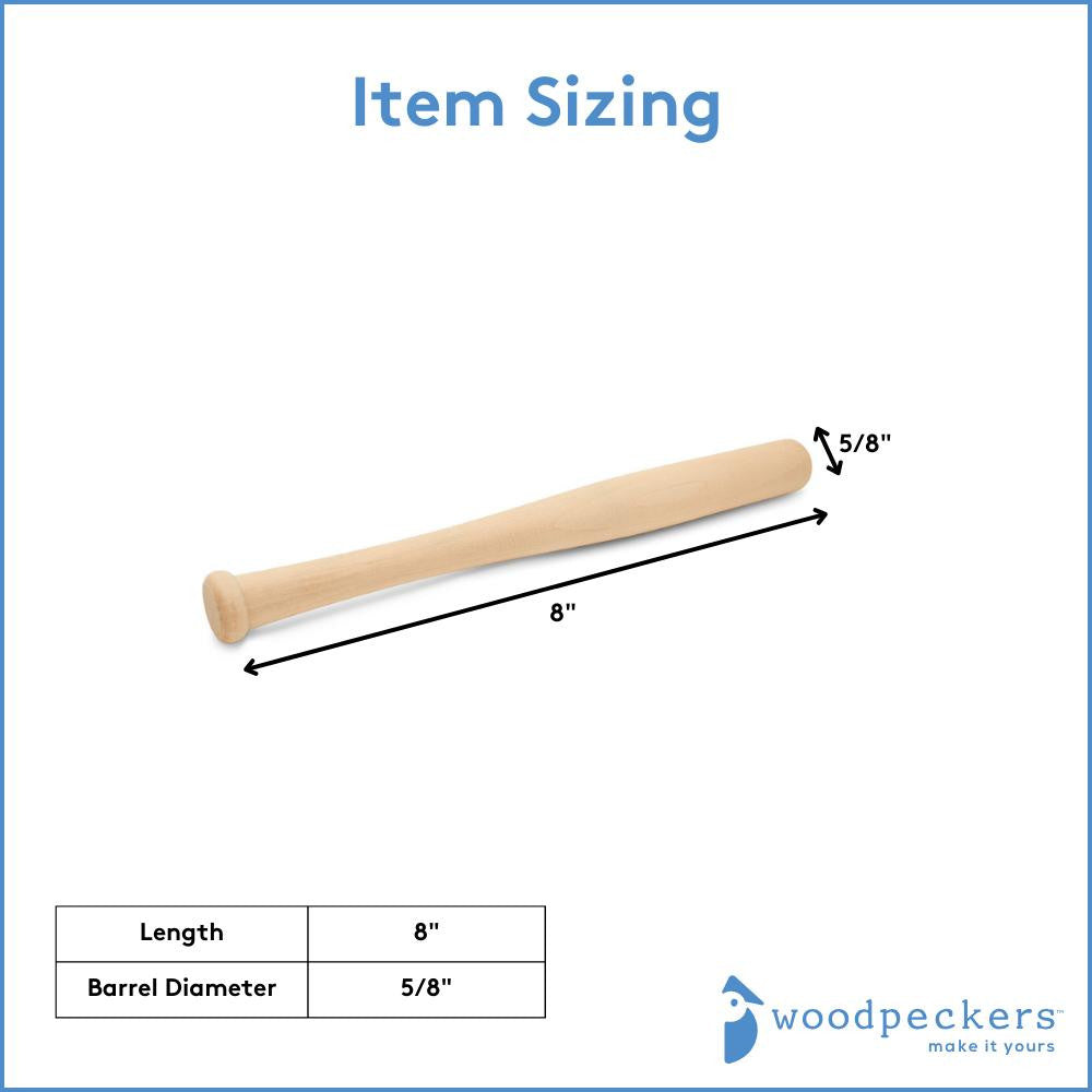 Small Baseball Bat, 8”