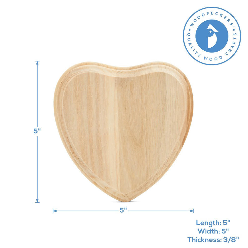 Woodpeckers Crafts Small Wood Heart, 5”