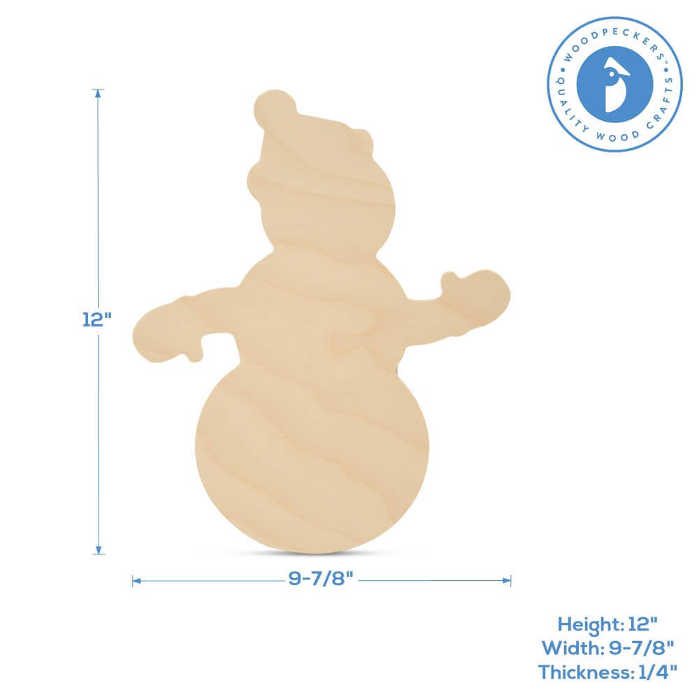 Woodpeckers Crafts Snowman Cutout 12" X 9-7/8"