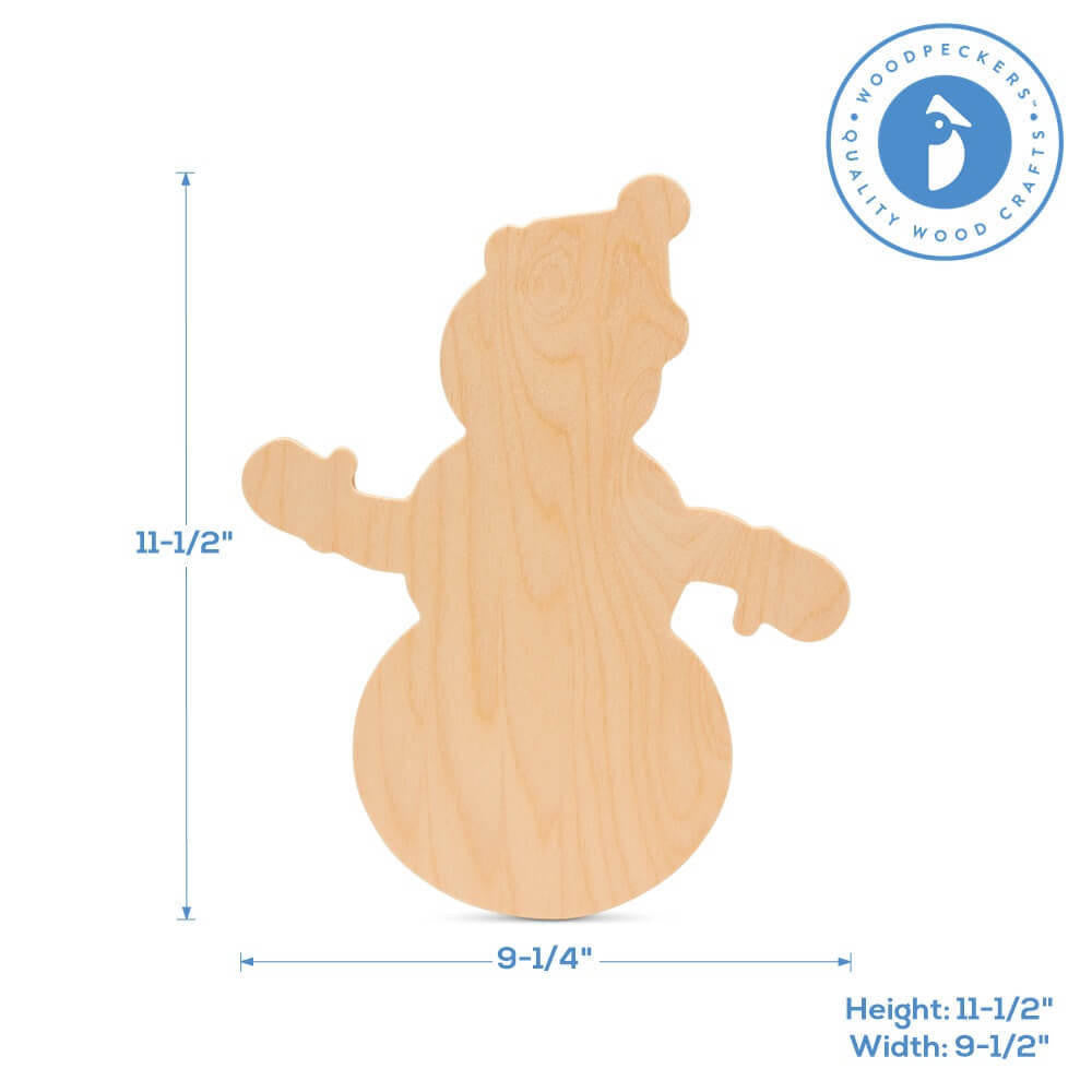 Woodpeckers Crafts Snowman Cutout Large 11-1/2"L x 9-1/4"W