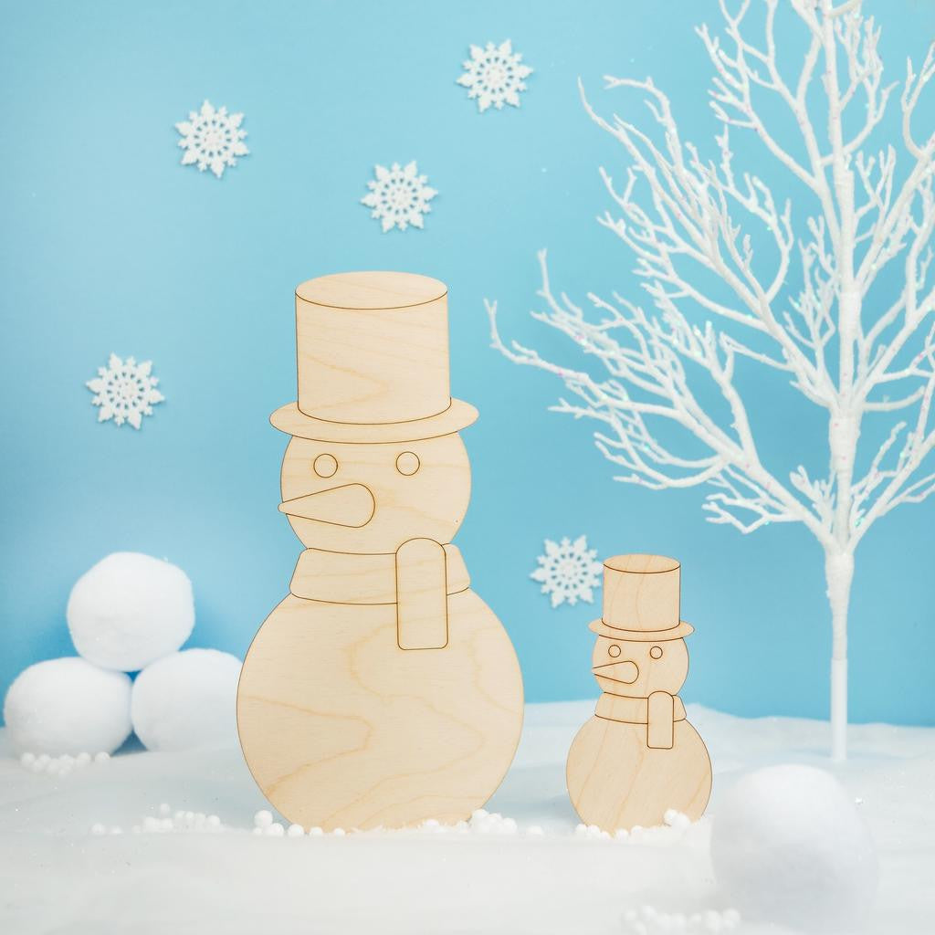 Woodpeckers Crafts Snowman Cutout with Top Hat