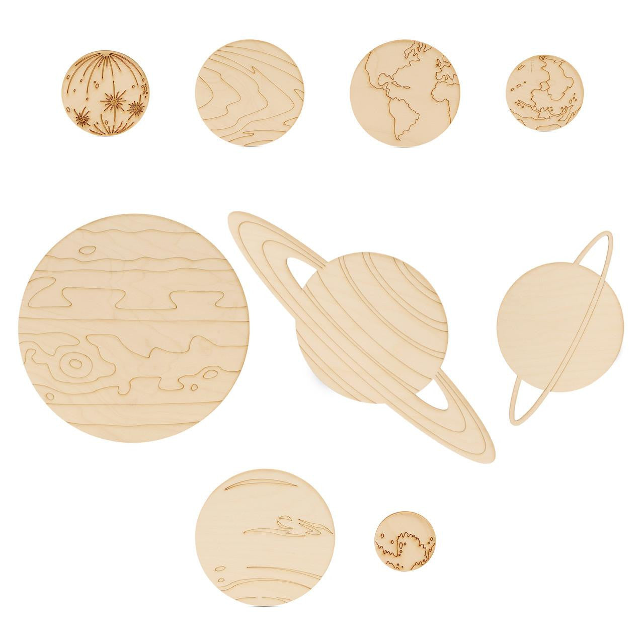 Woodpeckers Crafts Solar System Cutout with detail