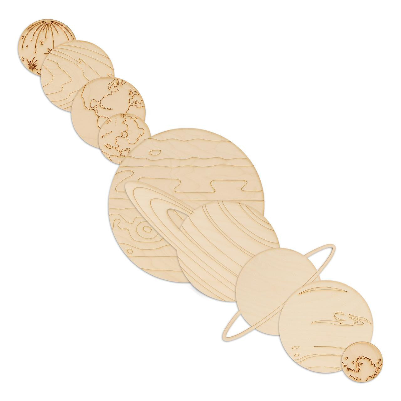 Woodpeckers Crafts Solar System Cutout with detail