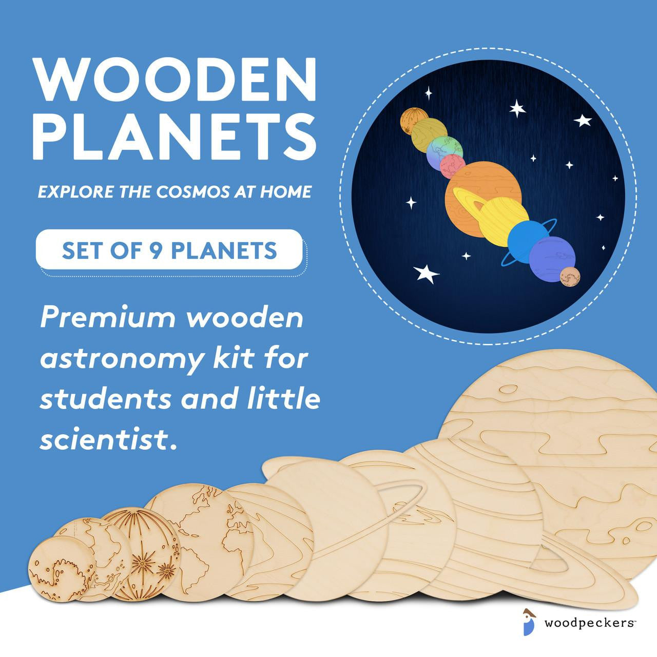 Woodpeckers Crafts Solar System Cutout with detail