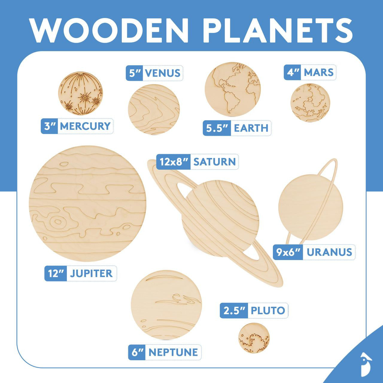 Woodpeckers Crafts Solar System Cutout with detail