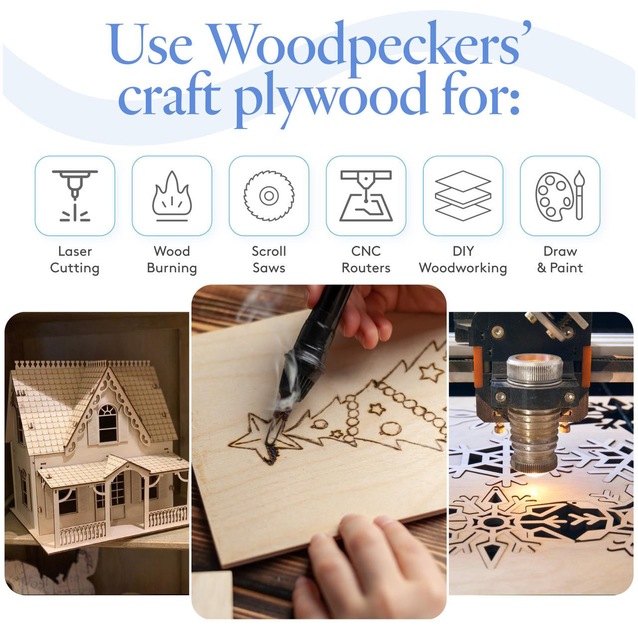 Woodpeckers Crafts Square Cutout, 6"