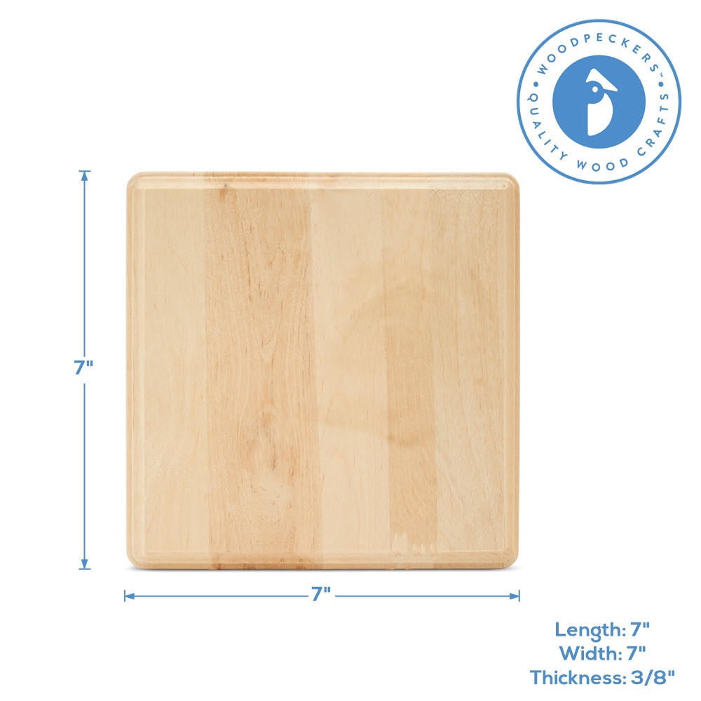 Woodpeckers Crafts Square Wood Plaque, 7”