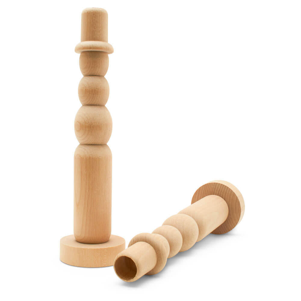 Woodpeckers Crafts Tall Snowman Candlestick, 10-1/4"