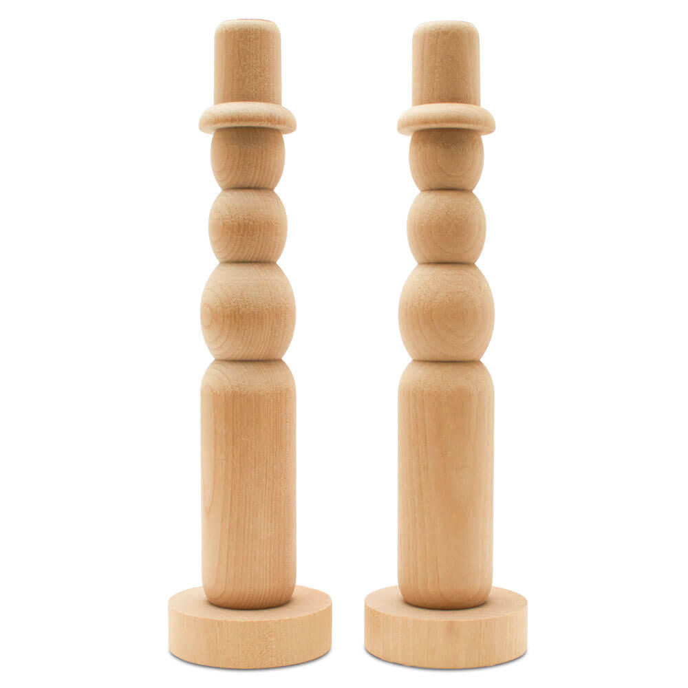 Woodpeckers Crafts Tall Snowman Candlestick, 10-1/4"