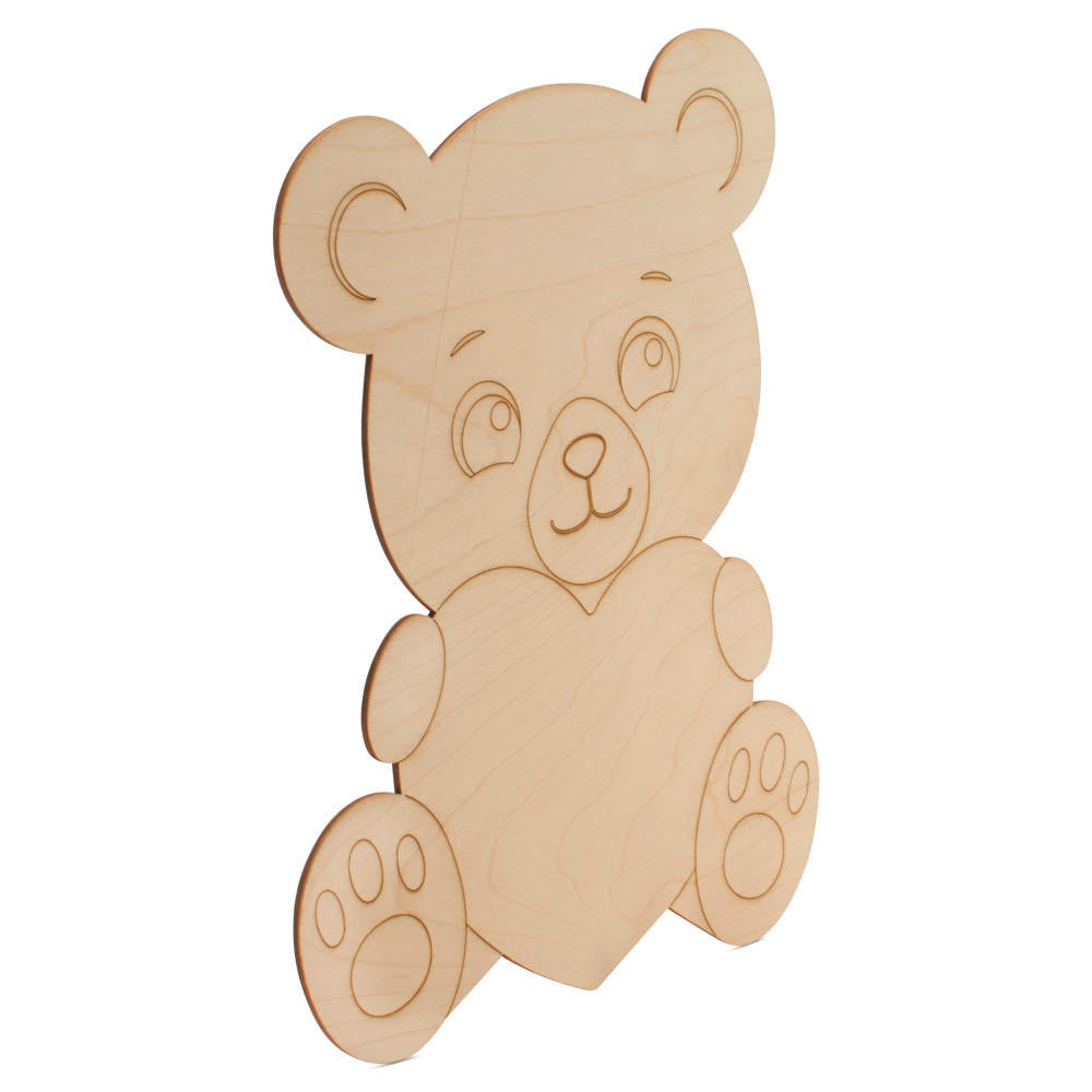 Teddy Bear Holding a Heart Cutout