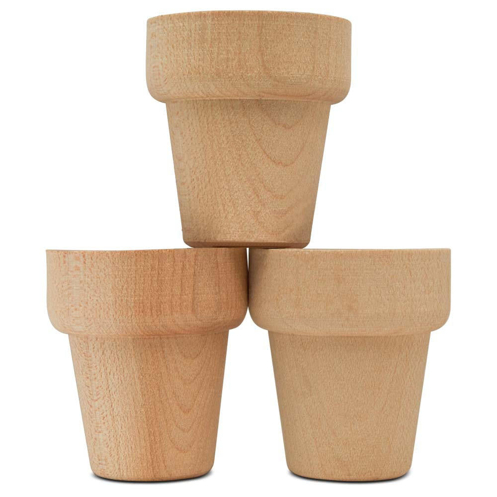 Woodpeckers Crafts Unfinished Wood Flower Pot Half, 1-15/16"