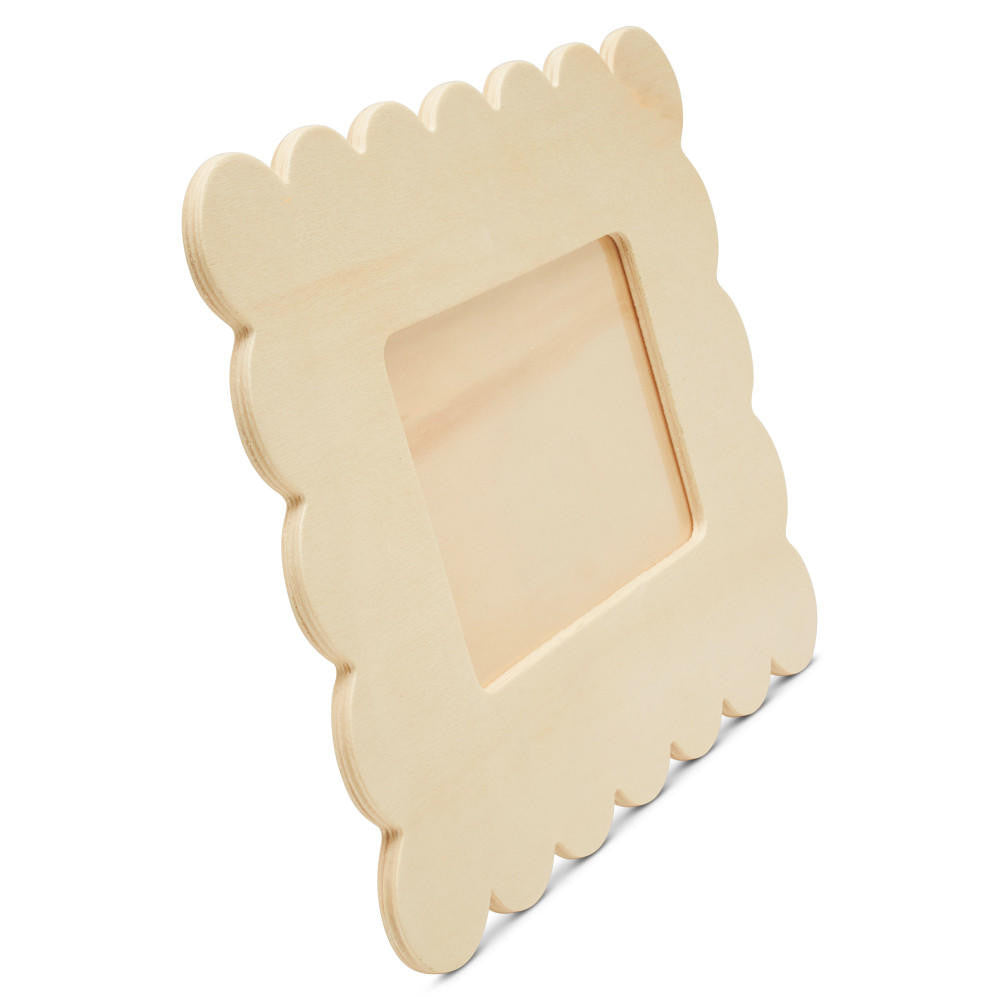 Woodpeckers Crafts Unfinished Wood Scalloped Photo Frame, 6-3/8” X 8-1/8”, 3/16" Thick