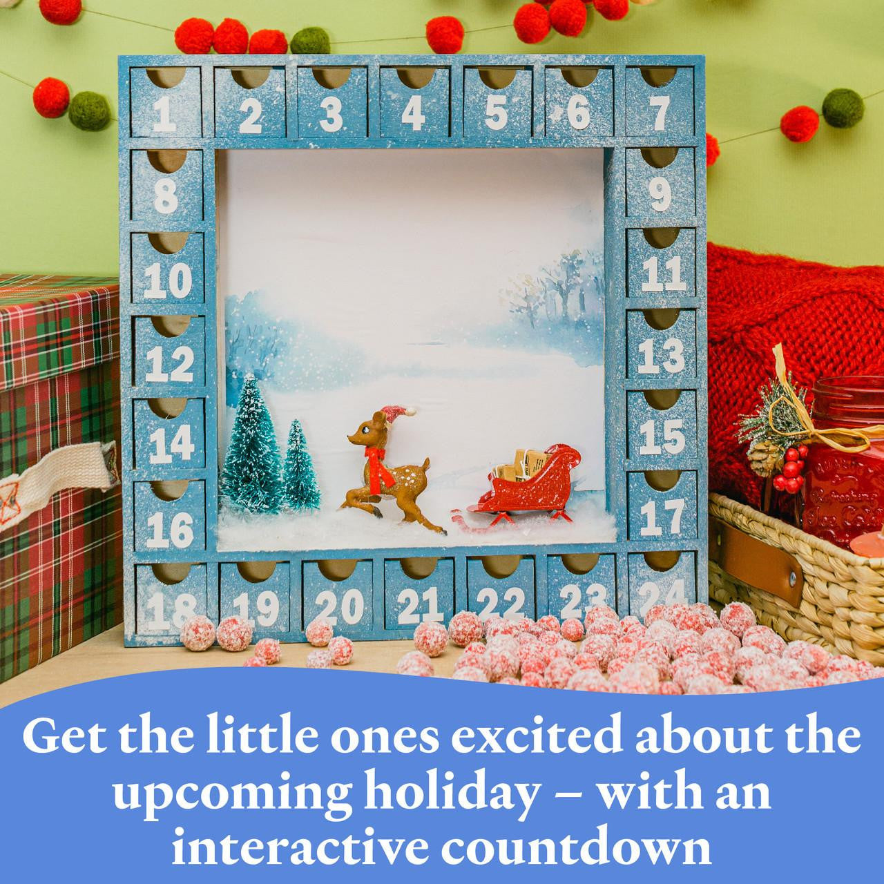 Woodpeckers Crafts Unfinished Wooden Advent Christmas Calendar Box