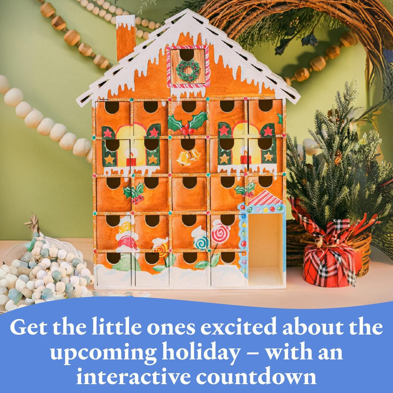 Woodpeckers Crafts Unfinished Wooden Advent Christmas Calendar House