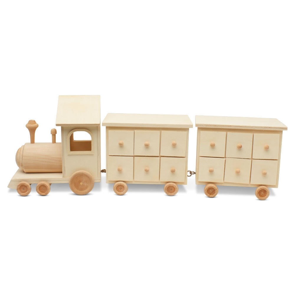 Woodpeckers Crafts Unfinished Wooden Christmas Train Advent Calendar