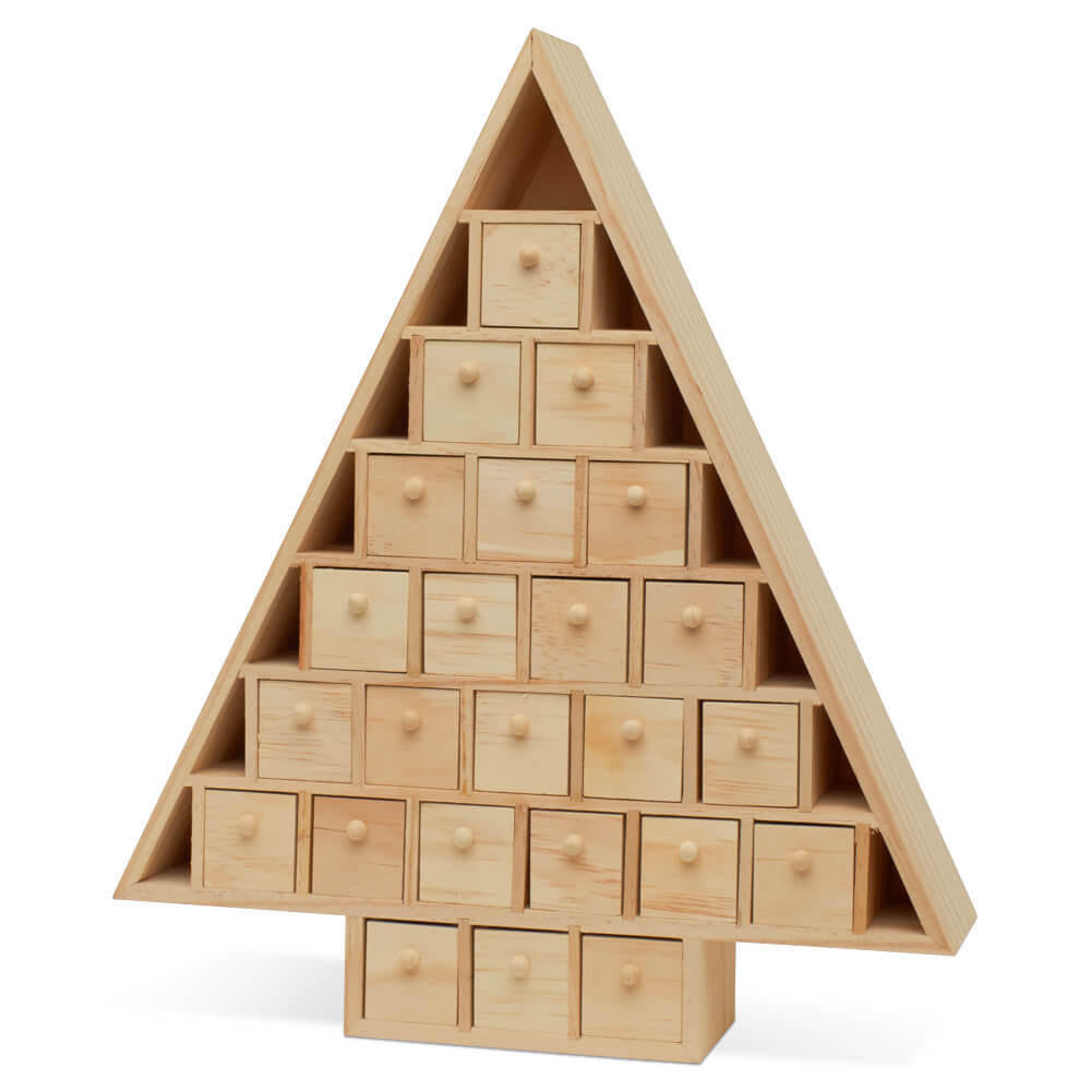 Woodpeckers Crafts Unfinished Wooden Christmas Tree Advent Calendar