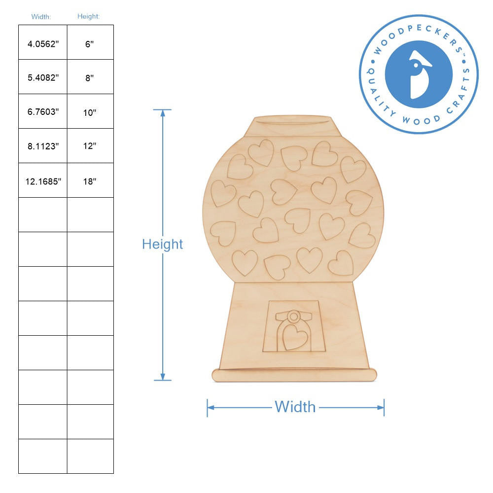 Valentine's Gumball Machine Cutout
