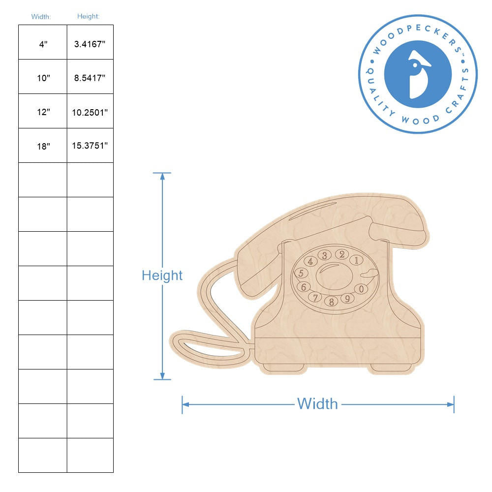 Woodpeckers Crafts Vintage Telephone Cutout