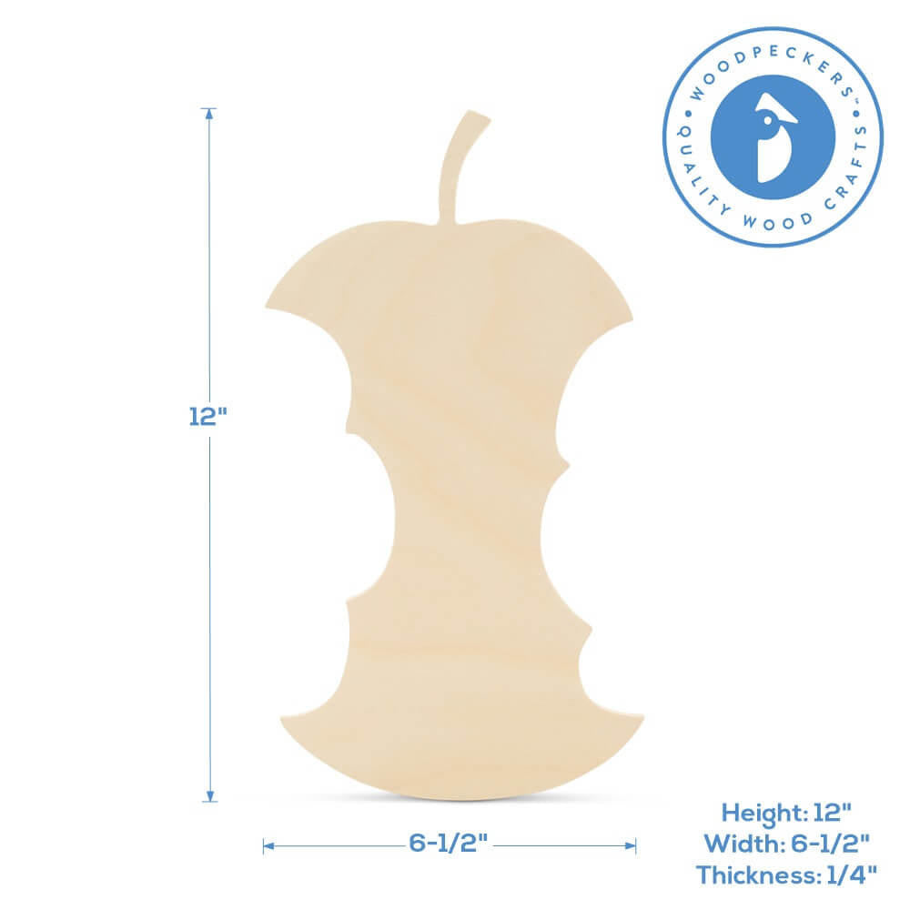Woodpeckers Crafts Wood Apple Core Cutout, 12" x 6-1/2"