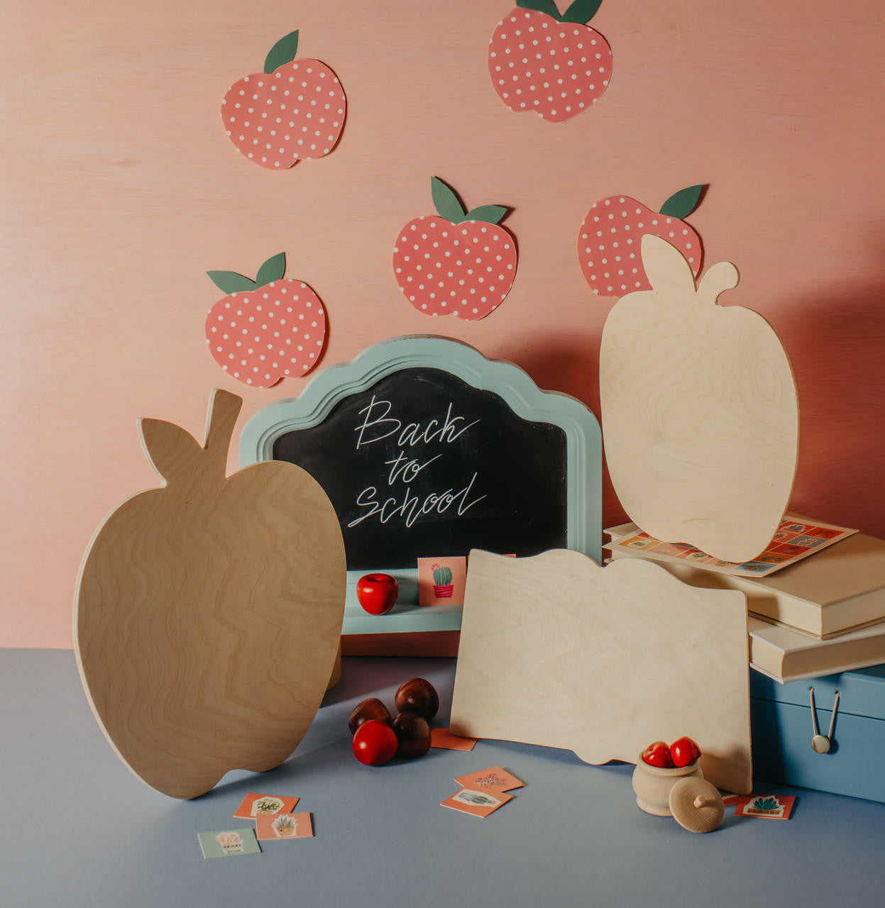 Wood Apple Cutout Large 8" x 9", 1/8" Thick