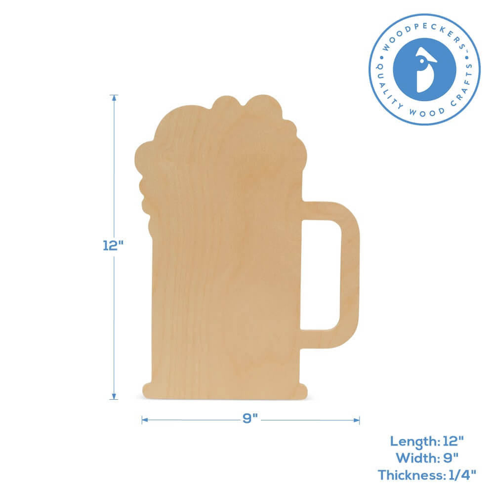 Woodpeckers Crafts Wood Beer Mug Large, 12" x 9"