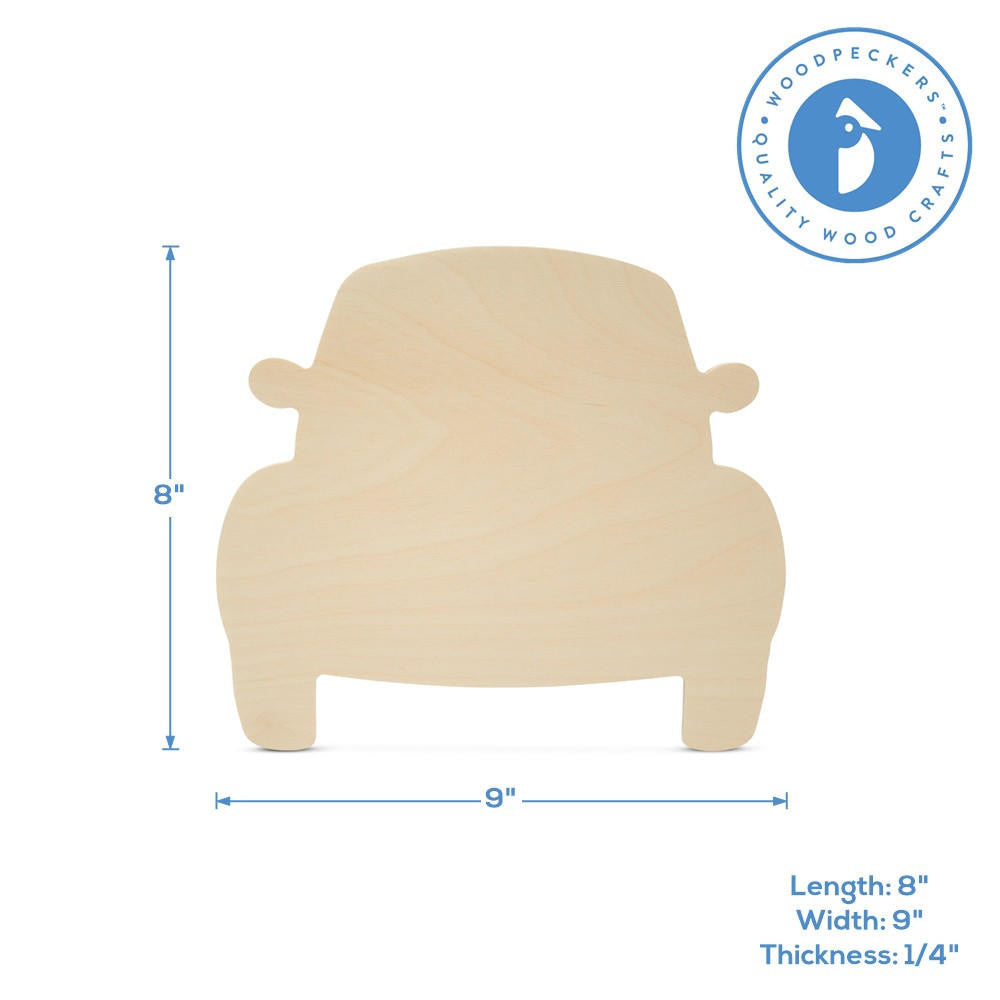 Wood Beetle Car Cutout, 8"