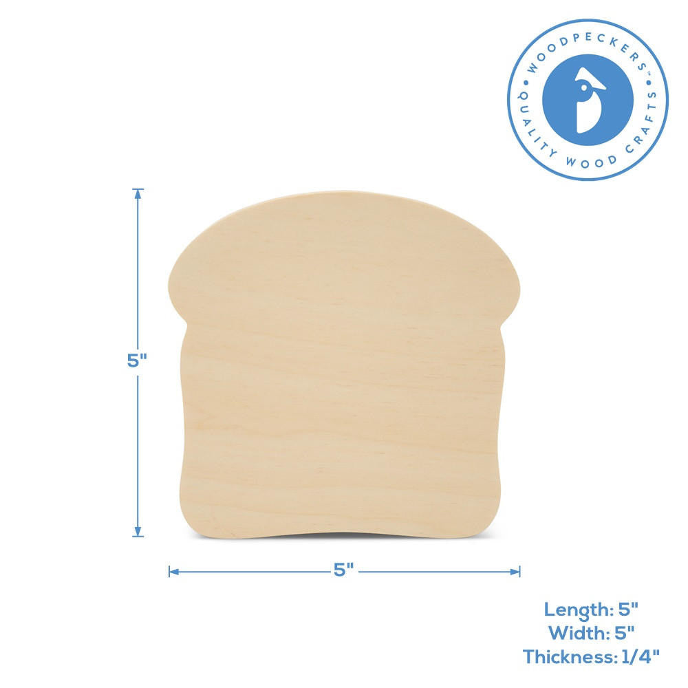 Wood Bread Slice Cutout, 5"