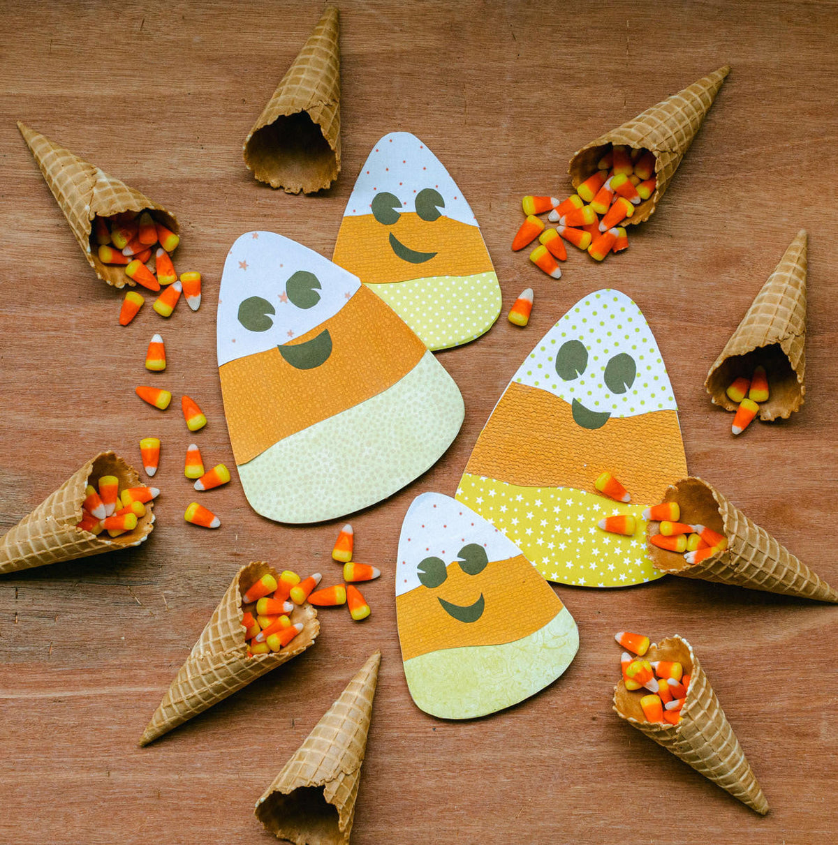 6" Wood Candy Corn Cutout