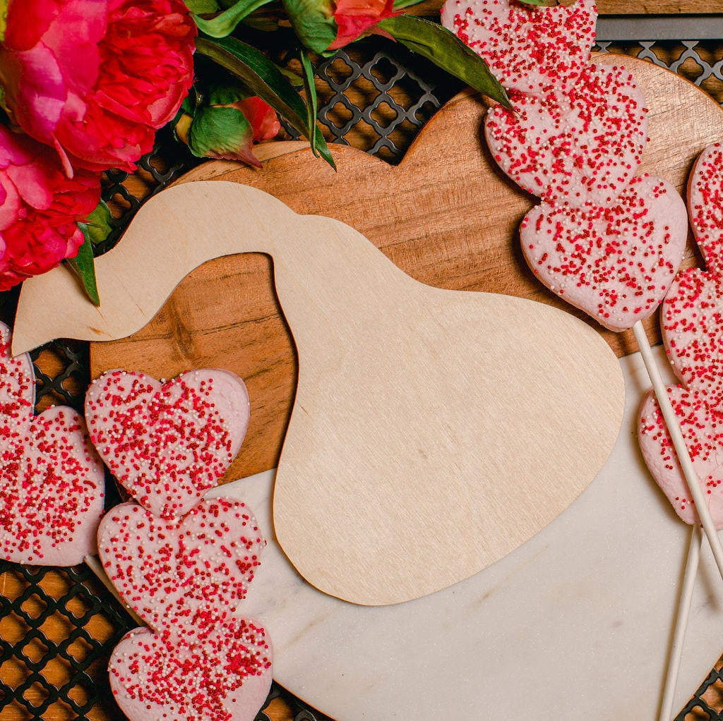 Wood Chocolate Kiss Large Cutout, 12" x 12"