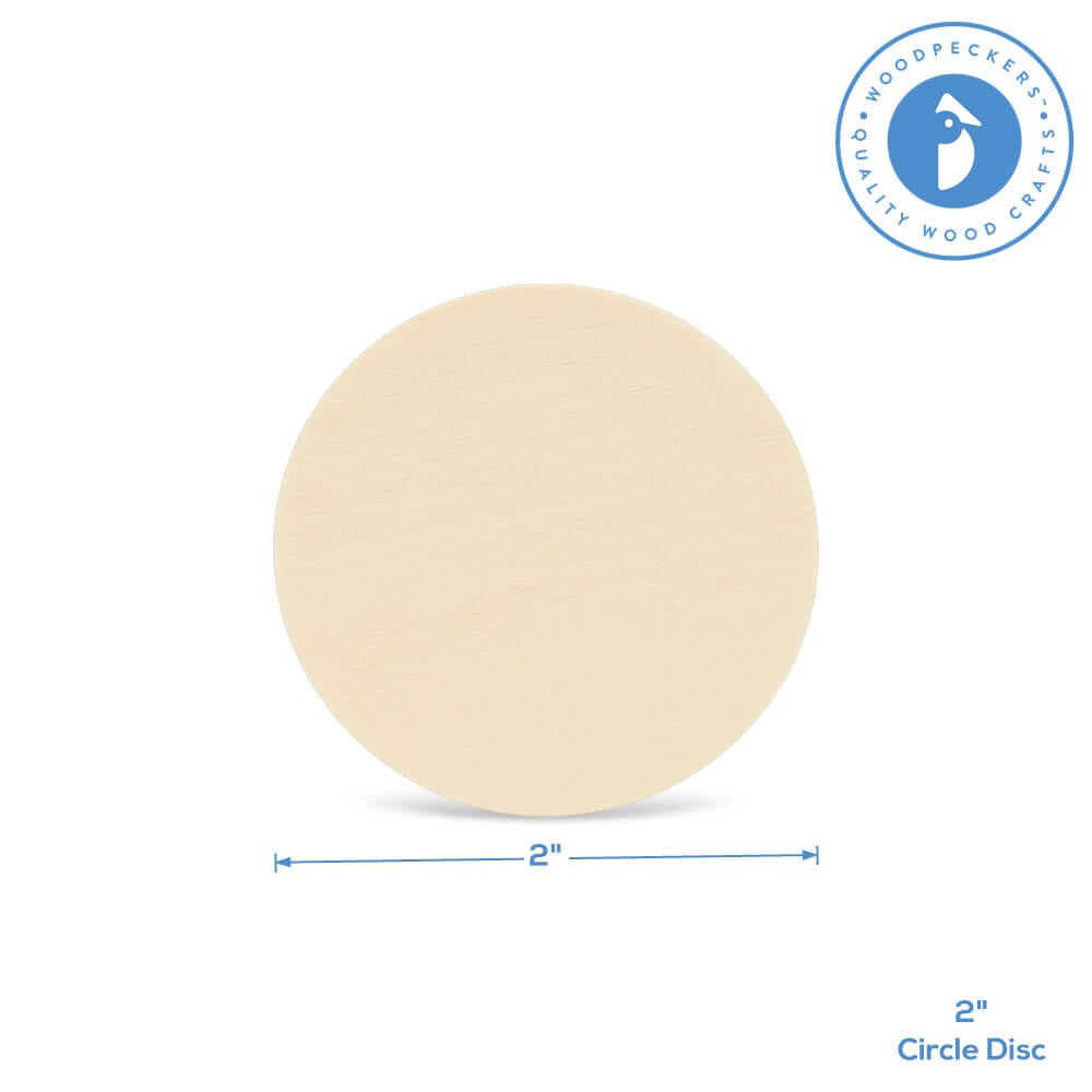 Woodpeckers Crafts Wood Circle Cutout, 2"
