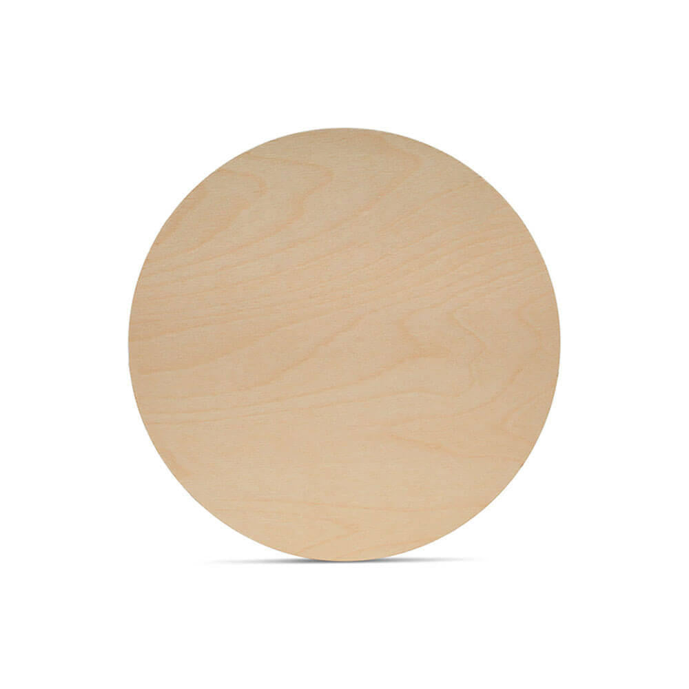 4" Wooden Circle Cutout, 1/8" Thick, Dark Edged