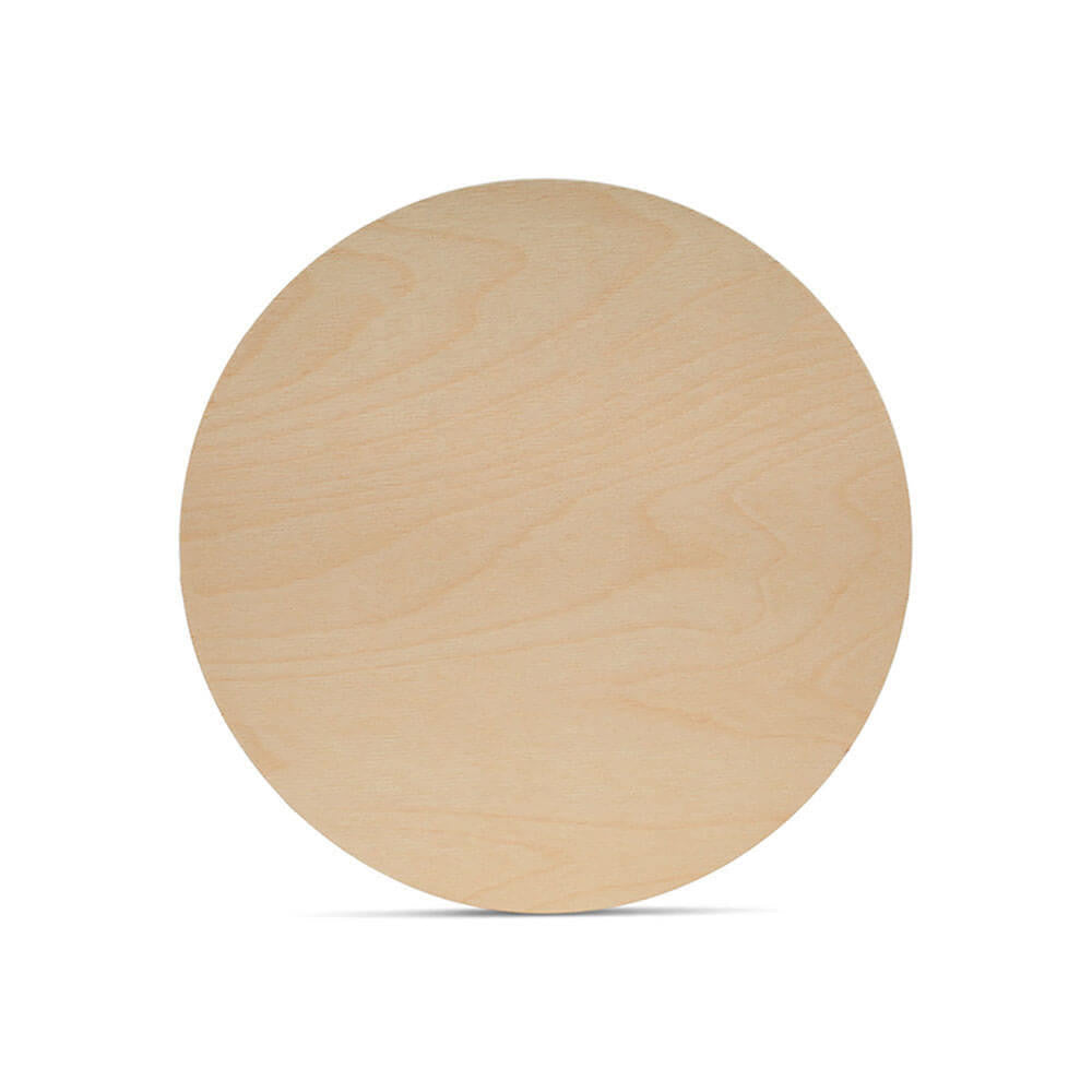 6" Wooden Circle Cutout, 1/8" Thick, Dark Edged