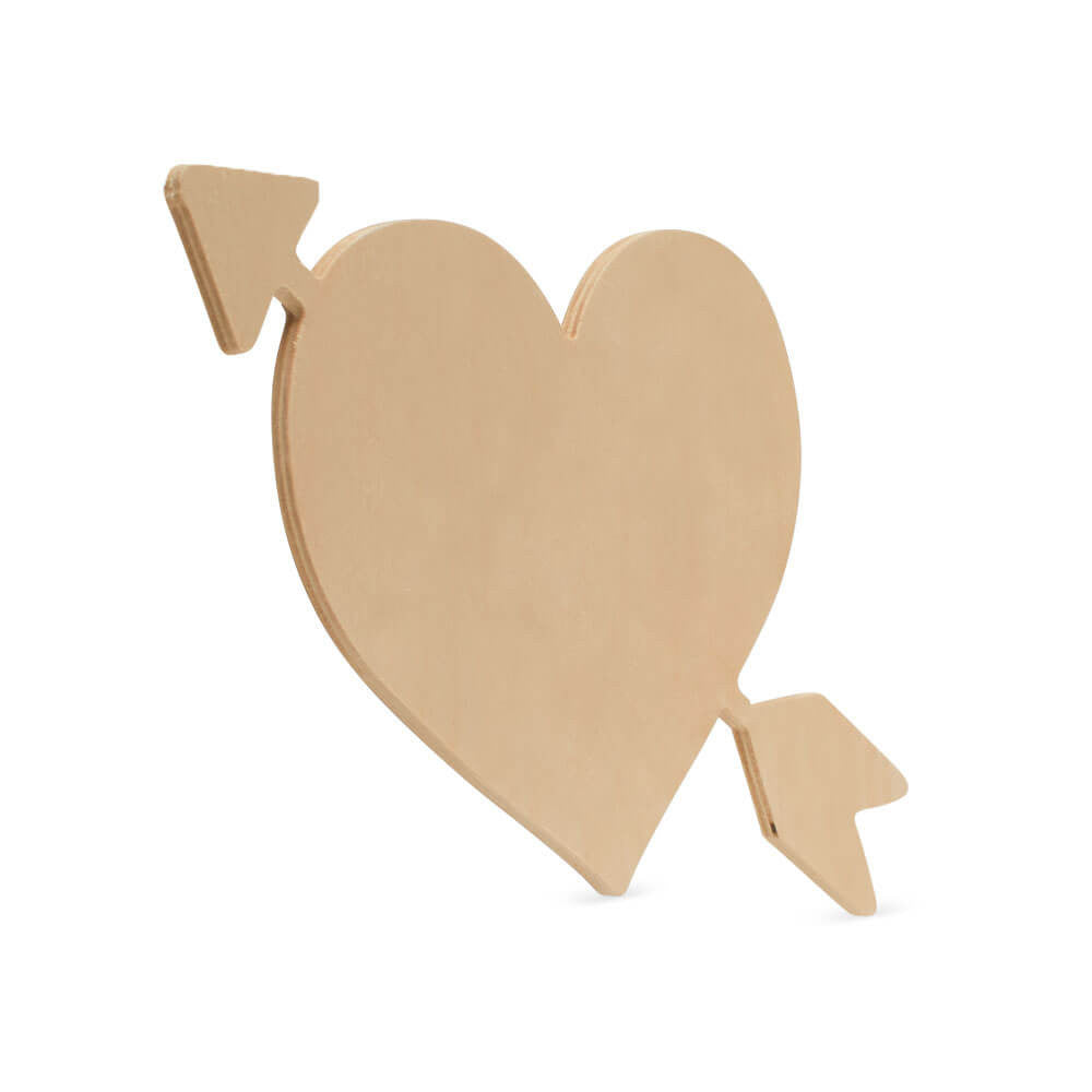 Woodpeckers Crafts Wood Cupid Heart Cutout, 12" x 9.5"