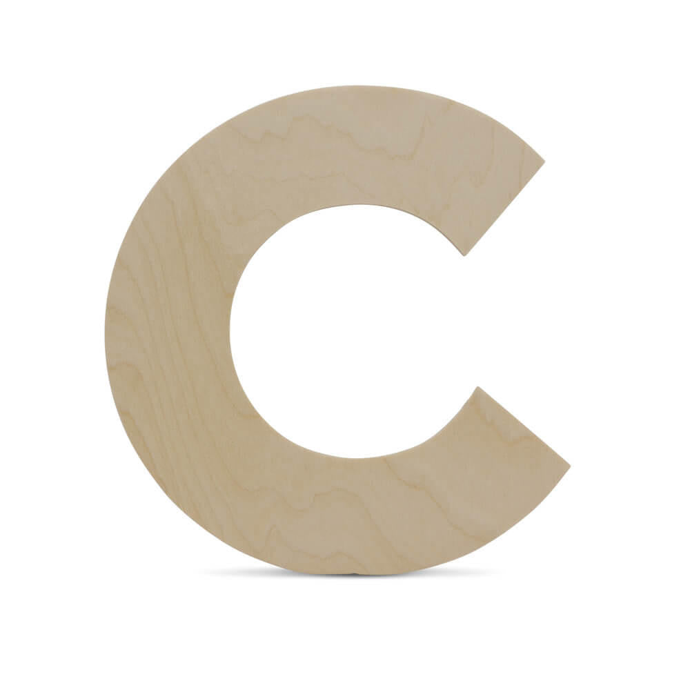 Woodpeckers Crafts Wood Cutout Letter C, 12"