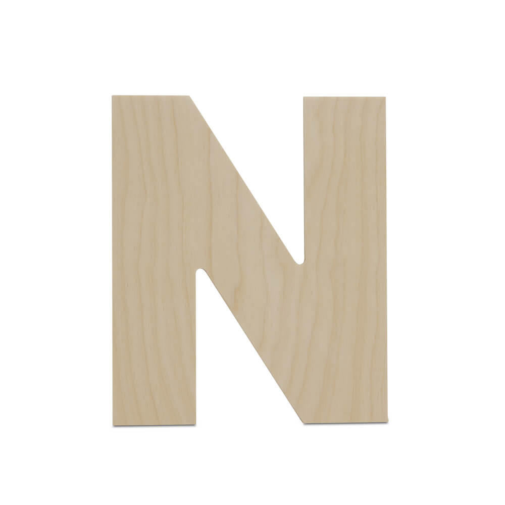 Woodpeckers Crafts Wood Cutout Letter N, 8"