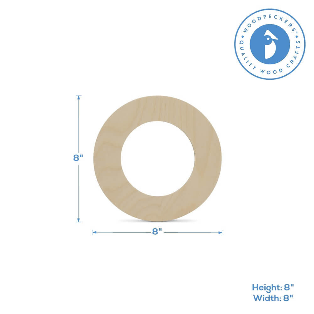 Woodpeckers Crafts Wood Cutout Letter O, 8"