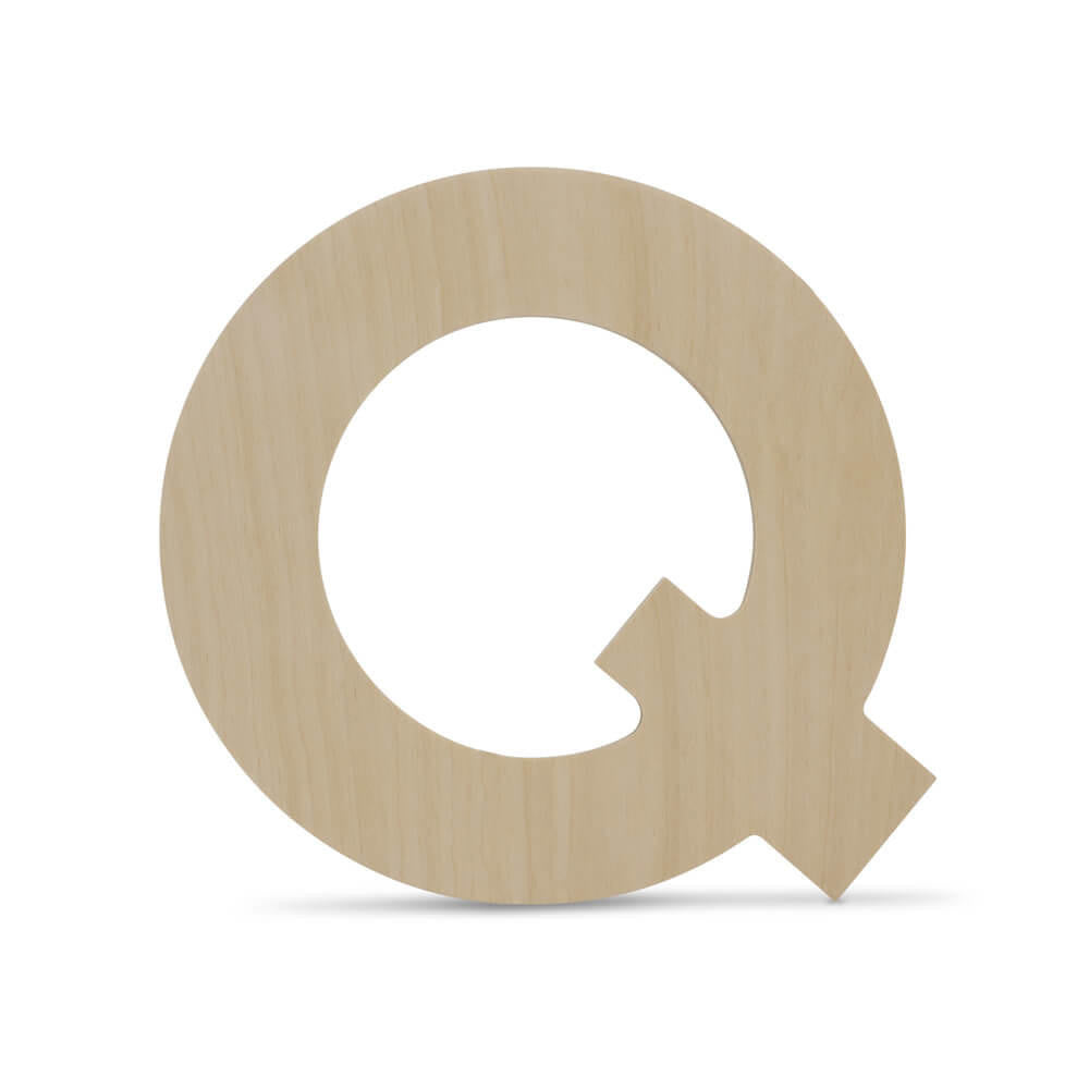 Woodpeckers Crafts Wood Cutout Letter Q, 8"