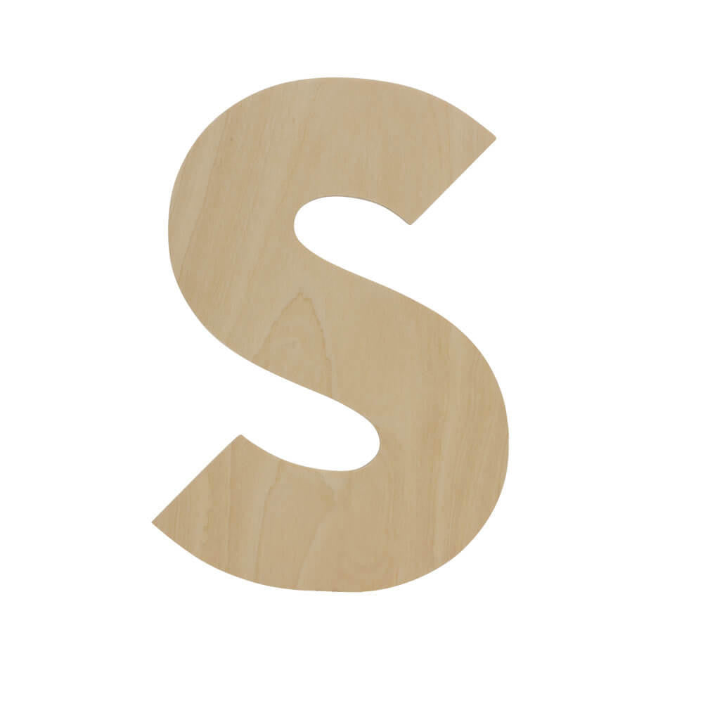 Woodpeckers Crafts Wood Cutout Letter S, 8"