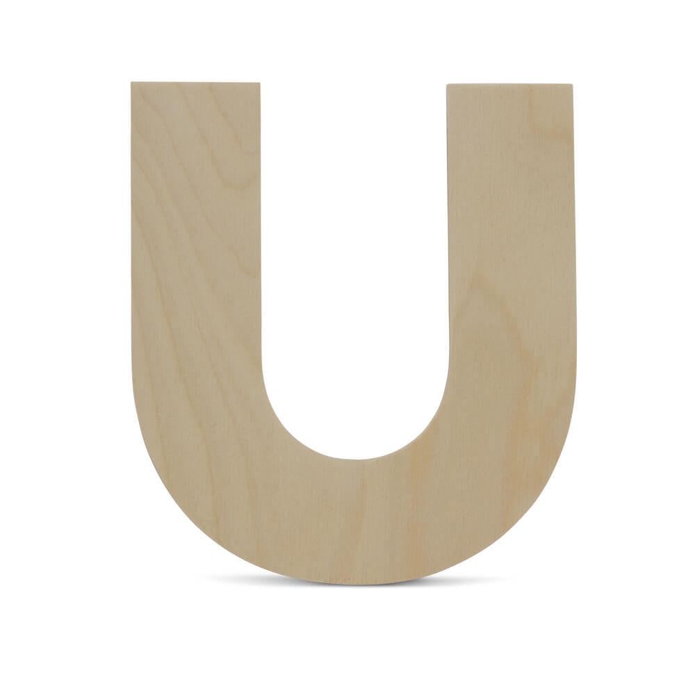 Woodpeckers Crafts Wood Cutout Letter U, 12"