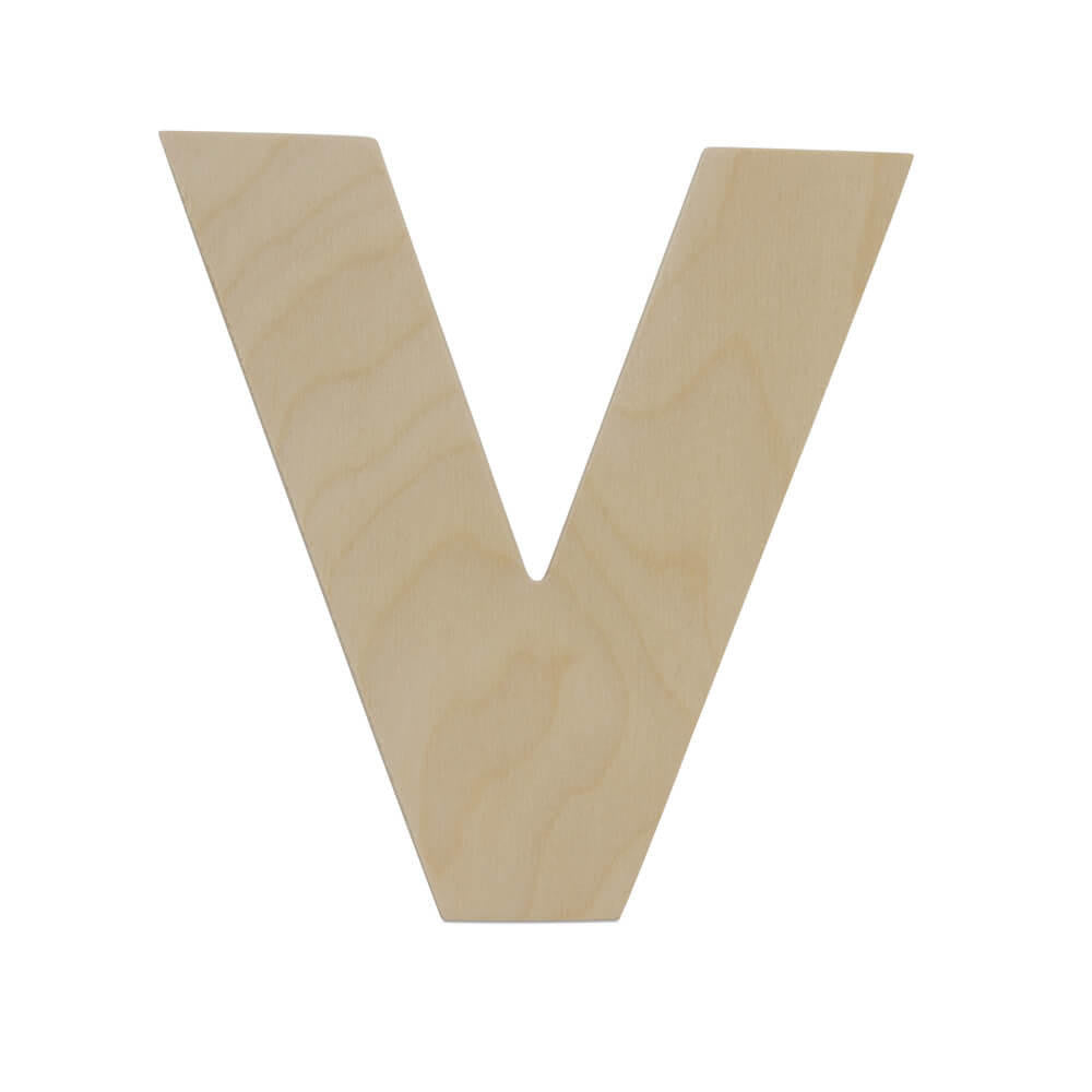 Woodpeckers Crafts Wood Cutout Letter V, 8"