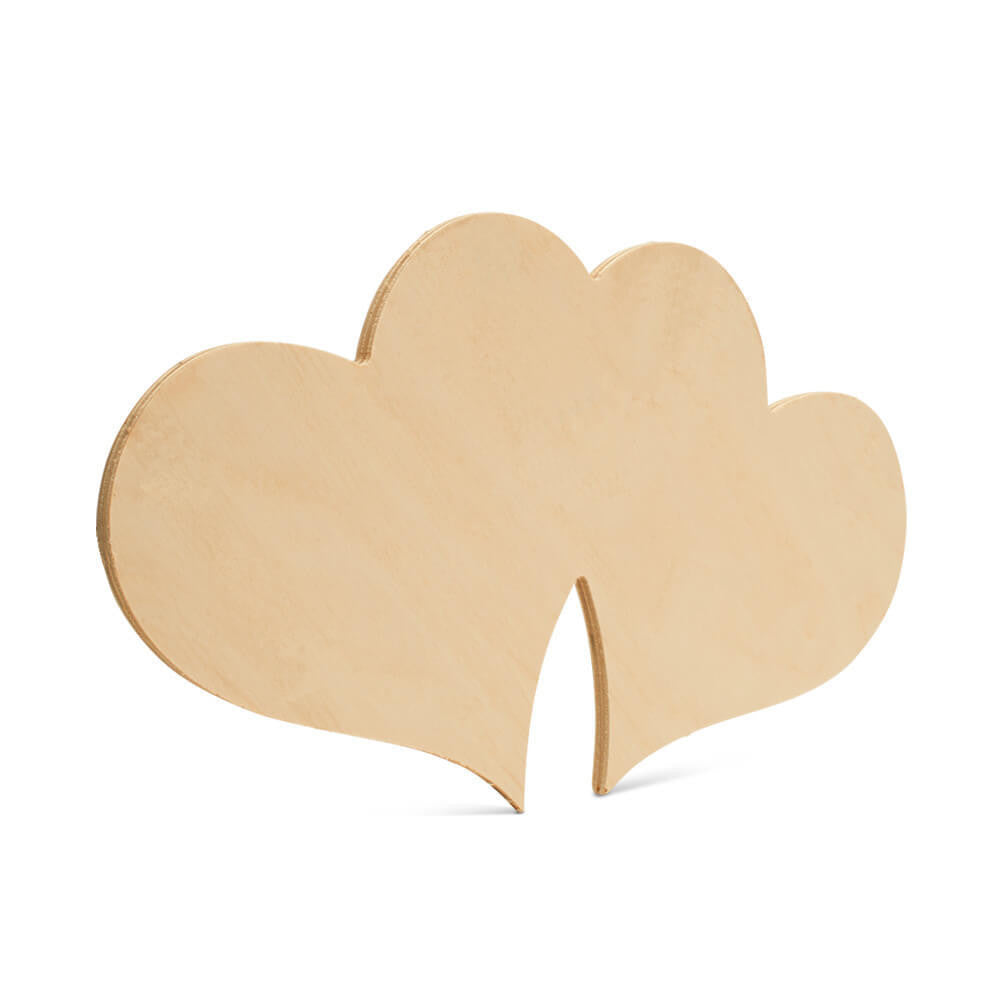 Wood Double Heart Cutout Jumbo, 18" x 10"
