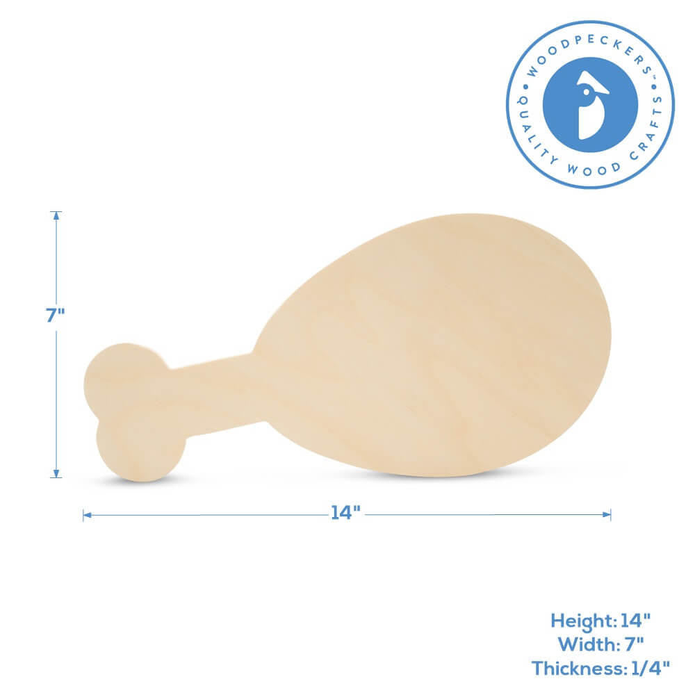 Woodpeckers Crafts Wood Drumstick Cutout, 14" x 7"