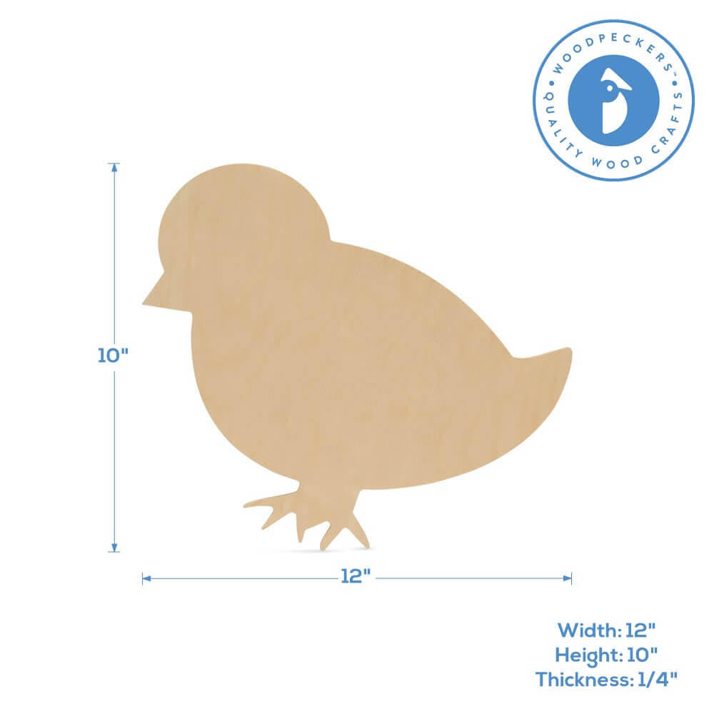 Woodpeckers Crafts Wood Easter Bird Cutout Large, 12" x 10"